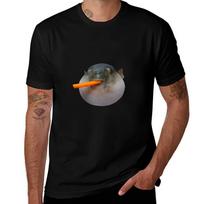 Pufferfish Eating Carrot Meme Tshirt Novelty Graphic Tee Shirt 3XL black
