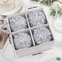 Set of 8 Colorful Foam Glitter Christmas Ball Ornaments for Christmas Tree Decoration One Size sidabras