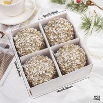 Set of 8 Colorful Foam Glitter Christmas Ball Ornaments for Christmas Tree Decoration One Size gray