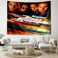 Custom Name Fast & Furious Print Tapestry, Backdrop, Easy Setup, Ideal for Bedroom, Office & Living Room, with Aesthetic Wall Hanging Decor. 130cmx150cm