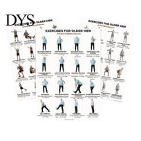 Gentle Chair Workout Guide 3Pcs Tai Chi Posters Seated Exercise Chart with 16 Cloud Hands Illustration Yoga Movements Instructions for Beginners B