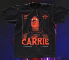Carrie movie 1976 t-shirt retro horror movie teeshirt classic black Size S-4XL S black