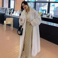 KOSY Women's Winter New Extended Imitation Mink Fur Coat With Thickened Waistband And Faux Fur Jacket M