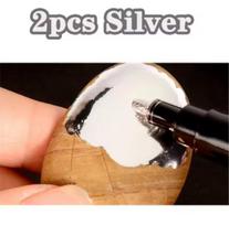 1/2pcs Mirror Marker Pen DIY Reflective Paint Pens Mirror Markers Chrome Gold/Silver Marker Signature Car Styling Art Craftwork gray