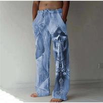 Men's 3D Skull Printed Baggy Casual Trousers,  Elastic Drawstring Waist with Pockets, for Spring Summer Home Outdoor Vacation 7XL gray