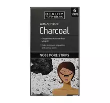 BEAUTY FORMULAS_Charcoal Nose Pore Strips valomosios nosies juostelės su aktyvuota anglimi 6vnt.