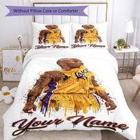 Kobe Customize With Your Name Bedding Set Breathable Duvet Cover With Pillowcases Decorative Bed Linen For Bedroom Home Decoration Birthday Gift 140cmx210cm