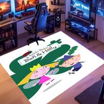 1pc Ben and Holly's Little Kingdom Entrance Mat, Non-Slip Mat Area Rug,Room Decor, Outdoor Decor, Kitchen Rug,Doormat - Machine Washable, Easy to Clea 40cmx60cm