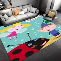 1pc Ben and Holly's Little Kingdom Entrance Mat, Non-Slip Mat Area Rug,Room Decor, Outdoor Decor, Kitchen Rug,Doormat - Machine Washable, Easy to Clea 80cmx120cm
