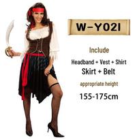 Adult Caribbean Pirate Costume - Cosplay & Halloween Performance Wear One Size black