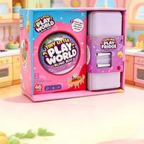 4-Color Mini Fridge Blind Box Toy Set | Random Mini Food Models, Micro Table Chair Pretend Play,Creative Capsule Surprise Balls