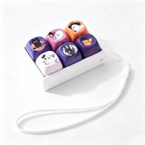 6 Key Halloween Keycap Keychain Cute Shape Keyboard Shape Fidget Fidget Clicker Keychain  Daily Use style6