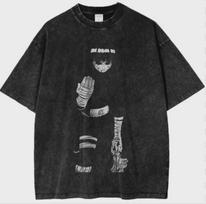 Rock Lee Shirt, Naruto Shirt, Vintage T-Shirt, Anime Shirt, short sleeve, round neck, for men and women, fan, suitable for summer L gray