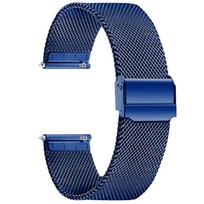 Milanese Buckle Stainless Steel Replacement Watch Band, Adjustable 8mm Wrist Strap 22mm tamsiai mėlyna spalva