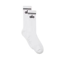 Alo Yoga Vidutinio ilgio sportinės kojinės Medvilninės Atletinės Vyrams Moterims Bėgimui Sugeriančios prakaitą Anti-kvapo 100% Cotton Long Crew White gray