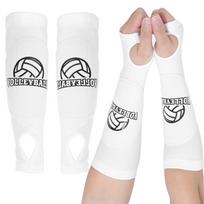 Girls Volleyball Arm Sleeves 1 Pair Padded Volleyball Passing Sleeves with Foam Protection Volley Ball Arm Protector for Youth 1 WHITE L