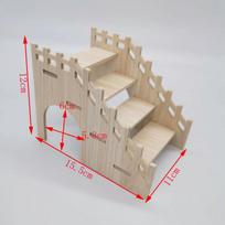 Creative Wooden Ladder Hamster Toy Golden Bear Avoidance House Platform Bathroom Staircase Furniture Ladder Landscape Supplies