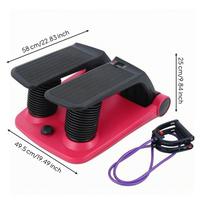 Stepper with Resistance Bands Adjustable Stepping Machine Stable for Apartment raudona juoda spalva