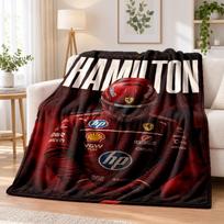 Lewis Hamilton Printed Flannel Blanket Warm Comfort Bed Throw For Indoor Home Decoration 80cmx120cm
