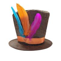 Dress Up Festival Party Top Hat Headband Feathered Tall Hat  Stage Performance Event Style 1