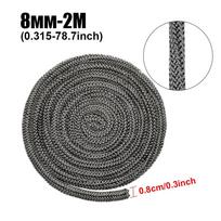 1Pcs 6/8/10/12mm Woodburning Stove Rope Furnace Door Seal Fireproof Fiberglass Fireplace Sealing Rope Woodburner 2M Fire Gasket black
