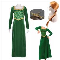 Anime Princesės Fionos Cosplay Kostiumas Anime Šreko Žmona Žalia Fionos Cos Suknelė Perukai Apranga Moterims Ilga Suknelė Helovinas Galv XL gray