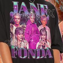 JANE FONDA Shirt, Jane Fonda Tshirt, Jane Fonda Tees, Jane Fonda Retro 90s Sweater, Jane Fonda Throwback #saf 120 purple
