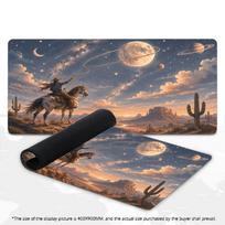 Vintage Western Cowboy Mouse Pad Large XXL Desk Mat Keyboard Oil Painting Desk Mats Non-Slip Rubber Office Gaming Accessories 600x300x2mm beige