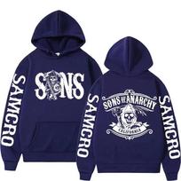 Klasikinis Sons of Anarchy Still Grafinis Spaudinys Gobtuvėlis Vyrams Moterims Streetwear Hip Hop Harajuku Y2K Mada Puloveris Laisvas Kasdienis Per dydį Džemperis XXL juoda