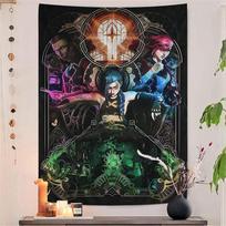 Arcane Jinx L-Lols Cartoon Tapestry Art Science Fiction Room Home Decor Wall Hanging Home Decor 100X150CM