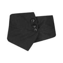 Button Wide Cummerbunds Spicy Girl Wide Belt Waist Corset PU Leather Corset  Dress Black Cloth black