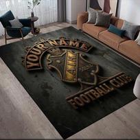 Custom Name AIK Solna Flannel Pattern Square Carpet,Area Rug,Carpet Rug for Living Room Bedroom Sofa Playroom Decor,Non-slip Floor Mat 60x90cm( 23x35in )