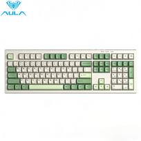 AULA S102 Wired Silent Membrane Gaming Keyboard 108 Keys Full Size with Number Pad Creamy Silicone Structure RGB Backlit žalia