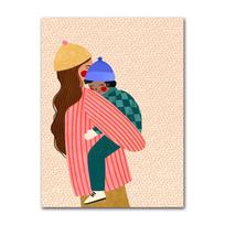 Young Mum Poster Maternal Love Floral Minimalist Wall Art Print Canvas  Posters for Living Room Modern Home Decor 30X40CM No Framed