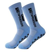 TC Professional Extra Thick, Sweat-Absorbent, Odor-Resistant Non-Slip Football Socks 37-45 with Zipper Bag dangaus mėlyna spalva