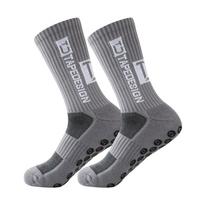 TC Professional Extra Thick, Sweat-Absorbent, Odor-Resistant Non-Slip Football Socks 37-45 with Zipper Bag šviesiai pilka spalva