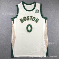Boston Celtics NBA Basketball Jersey Tatum 0 Brown 7 Fan Wear Cotton Sportswear Unisex Team Apparel XL gray
