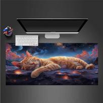 1pc Cat Sleeping Anime Mouse Pad Big Large Desk Mat Non-Slip Rubber Base Light Gaming Room for PC Computer Laptop Unisex 30cmx60cm(11.8x23.6inch) gray