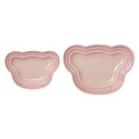 Le Creuset Baby Bear Plate Milky Baby Shower First Meal Gift for Girls Japanese Set, Pink, Gift, [Official Retailer] gray