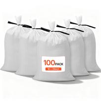 VEVOR Empty Sandbags, 100 Packs 40 x 66 cm, Heavy Duty Sand Bags Sacks with Ties, 22.6kg Capacity Woven Polypropylene Sandbags