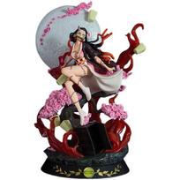 Demon Slayer Figures Kamado Nezuko Anction Figure GK Dolls 30cm Blood Demo Art Anime Figur Kawai Collect PVC Figure Playthings Gift gray