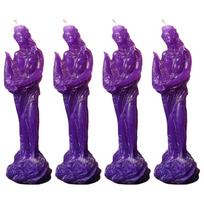 Goddess Fortuna Figure Candle Hecate Jyotish Mystic Mall Decorative Soy Blend Wax Candle "Pack-Of-4" violetinė