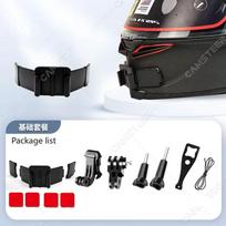 2025 Motorcycle Helmet Chin Mount for GoPro Hero 13 12 11 10 9 Insta360 X4 X3 X2 Ace Pro 2 DJI 5Pro 4 AKASO Camera Accessories Standard edition black