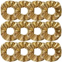 12pcs 11cm Shiny Metallic Scrunchies Hair Ties Elastic Band for Women Gym Dance Cheerleading Softball Volleyball Baseball Team beige