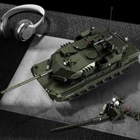 2306PCS Leopard 2A8 Tank Building Blocks Military Model Ornaments Assembly Armored Vehicle Bricks Toys MOC Adult Gifts gray