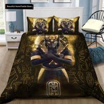 Senovės Egiptas Anubis Egipto Simbolis Kultūra Patogus Antklodės Užvalkalas Pagalvės Užvalkalas Patalynės Komplektas Vaikų Miegamasis Namų Tekstilė EU Single 135*200cm/53x79in 3pcs