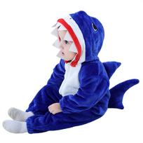 Vaikiški „Kigurumi Shark Onesie“ kostiumai su gyvūnais „Cosplay“ miegui, skirti vaikams su gobtuvu, namų apranga 5T blue
