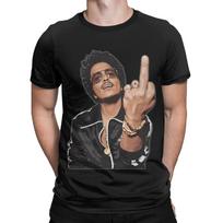 Bruno Mars Middle Finger Funny Retro Art Funny 100% Cotton T-Shirt Bruno Mars Tees Tops For Men M beige
