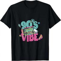 90-ųjų nuotaika Vintažinė 1990-ųjų muzika 90-ųjų kostiumų vakarėlis Devintojo dešimtmečio marškinėliai XXXXXL juoda