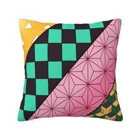 Custom Kimetsu No Yaiba Nezuko Cushion Cover 45x45cm Demon Slayer Anime Manga Soft Cute Pillow Cases 30cmx30cm black